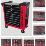 Servante Atelier Brumann 8 tiroirs 6 remplis + placard latéral + 2 clé dynamométrique