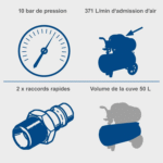 Scheppach HC53DC – Compresseur d’Air 50L, 3 CV, 10 Bar, Double Cylindre – Image 2